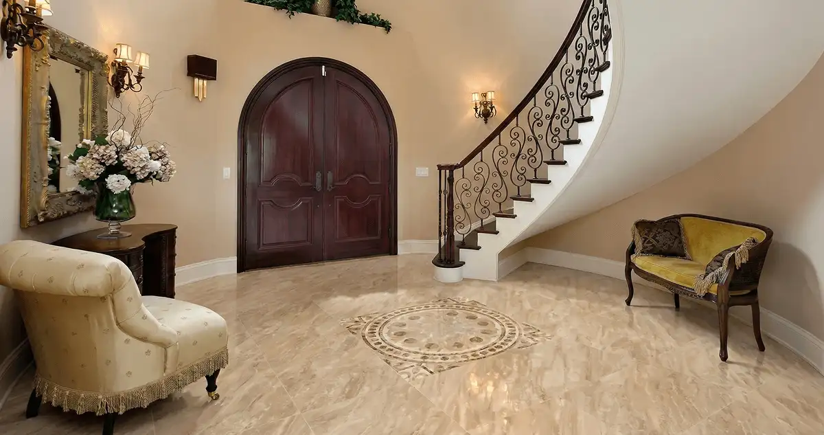 Entrance hall with professionally installed ceramic tile flooring in Charlotte NC
